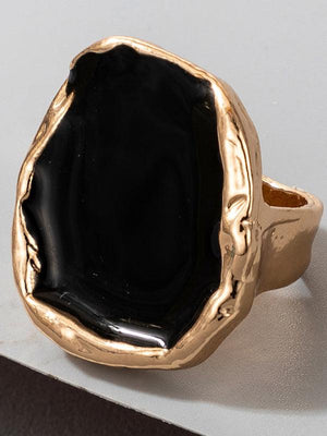 Temperament alloy irregular gold edging ring retro personality all-match hand jewelry-kakaclo-Golden-F-Très Elite