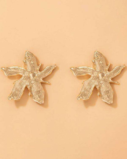 Floral Bloom Alloy Earrings with Drip Oil Detailing