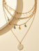 Glamorous Rhinestone Tassel Layered Necklace with Chic Geometric Disc
