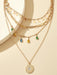 Chic Layered Necklace with Rhinestone Tassel and Geometric Discs