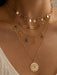 Chic Layered Necklace with Rhinestone Tassel and Geometric Discs