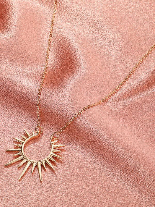 Sunflower Pendant Choker - Vintage Alloy Necklace for Style Trailblazers