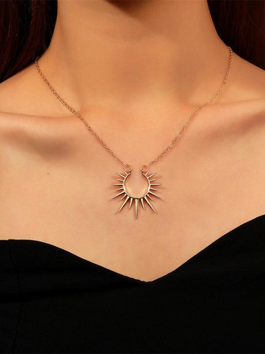 Sunflower Pendant Choker - Vintage Alloy Necklace for Style Trailblazers