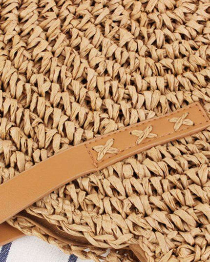 Coastal Elegance: Women's Trendy Woven Straw Shoulder Tote Bag