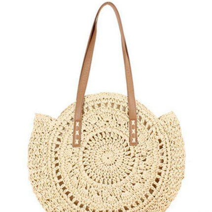 Coastal Elegance: Women's Trendy Woven Straw Shoulder Tote Bag