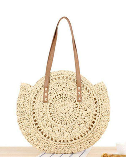Coastal Elegance: Women's Trendy Woven Straw Shoulder Tote Bag