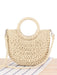 Beach Chic Half Moon Woven Straw Bag for Women - Summer Holiday Style