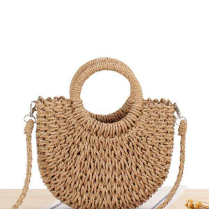 Sunny Days Half Moon Straw Bag - Chic Accessory for Summer Getaways