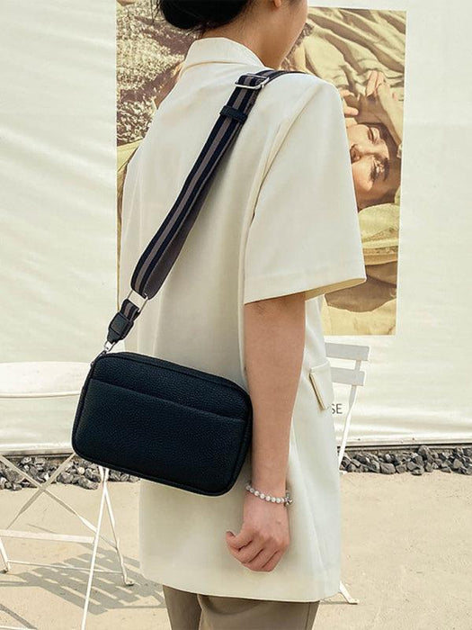 Elegant Solid Color PU Women's Crossbody Bag - Stylish Compact Square Purse