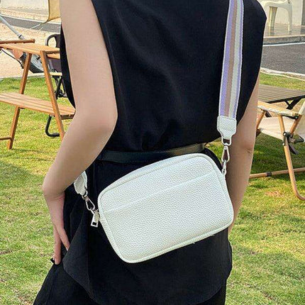 Chic Solid Color PU Women's Crossbody Bag - Stylish Square Shoulder Purse