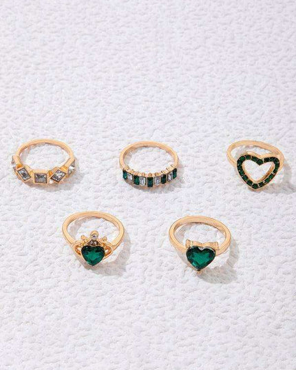 Vibrant Heart Diamond Love Palm Ring Collection with Retro Flair for Effortless Confidence