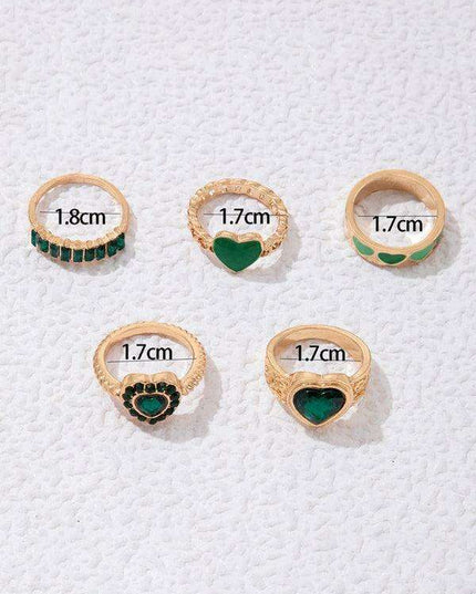 Vibrant Heart Diamond Love Palm Ring Collection with Retro Flair for Effortless Confidence