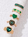Heart Diamond Love Palm Ring Set with Retro Personality and Vibrant Colours