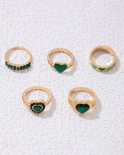 Vibrant Heart Diamond Love Palm Ring Collection with Retro Flair for Effortless Confidence