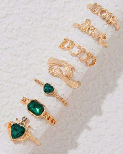 Vibrant Heart Diamond Love Palm Ring Collection with Retro Flair for Effortless Confidence