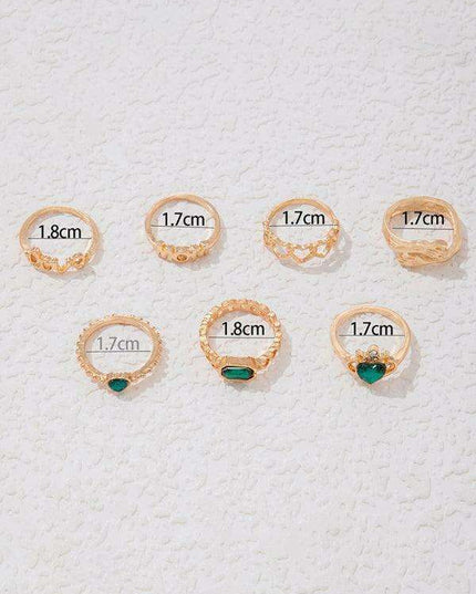 Vibrant Heart Diamond Love Palm Ring Collection with Retro Flair for Effortless Confidence