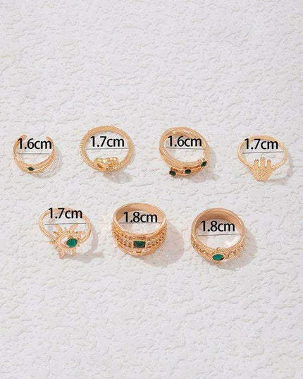 Vibrant Heart Diamond Love Palm Ring Collection with Retro Flair for Effortless Confidence