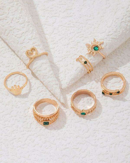 Vibrant Heart Diamond Love Palm Ring Collection with Retro Flair for Effortless Confidence