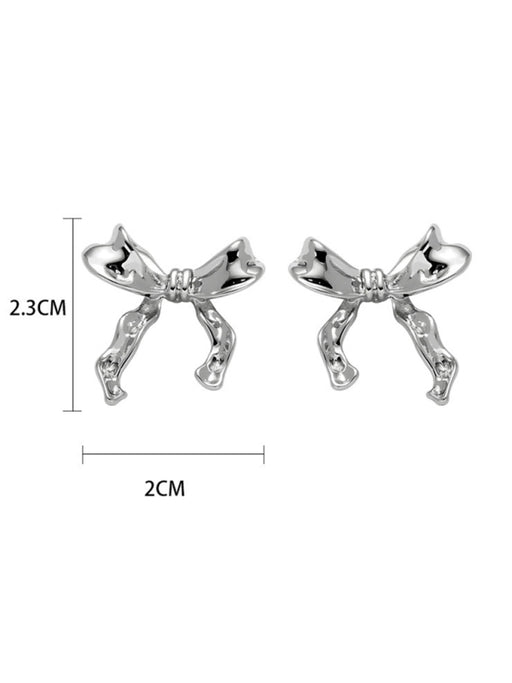 Chic 925 Sterling Silver Bow Stud Earrings - Exquisite Feminine Touch