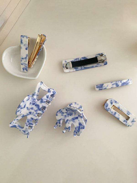 Vintage Blue and White Porcelain Hairpin - Chic Accessory for Effortless Style
