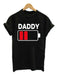 DADDY Battery Print Matching Round Neck T-shirt for Father and Child