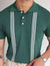 Green Striped Slim Fit Polo Shirt for Men - Stylish Seasonal Staple
