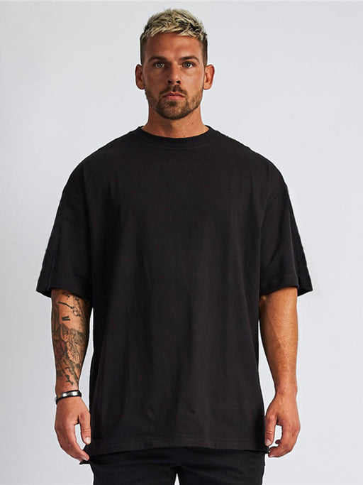 Solid Cotton Short-Sleeve Tee for Men - Casual Comfort