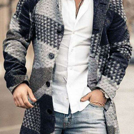 Sophisticated Men's Wool-Blend Stand Collar Overcoat: Redefining Stylish Warmth