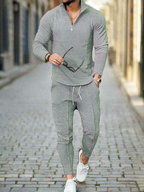 Elegant Retro Wave Print Professional Suit for Autumn-Winter