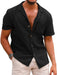 Men's Linen Lapel Shirt for Casual Wear