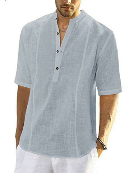 Jakoto Men's Lightweight Casual Linen Shirt - Summer Chic Redefined