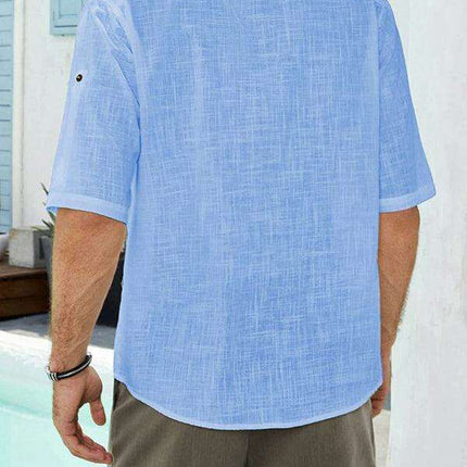 Jakoto Men's Lightweight Casual Linen Shirt - Summer Chic Redefined