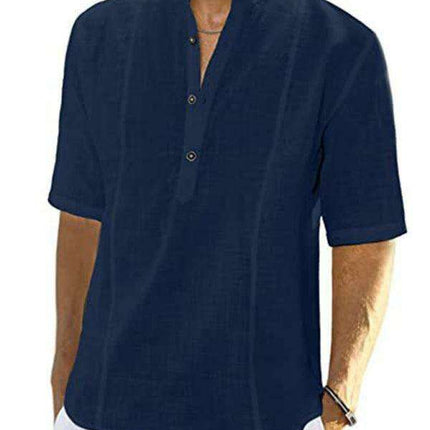 Jakoto Men's Lightweight Casual Linen Shirt - Summer Chic Redefined