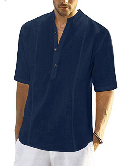 Jakoto Men's Stylish Linen Half Sleeve Shirt - Versatile Leisure Wear