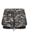Camo Print Men's 2-in-1 Sports Shorts with Adjustable Waistband