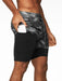 Men's Camo Print 2-in-1 Elastic Waist Sports Shorts
