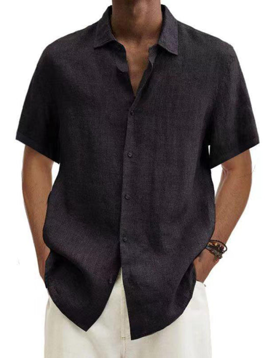 Versatile Men's Casual Short Sleeve Shirt crafted from Cotton-Poly Blend