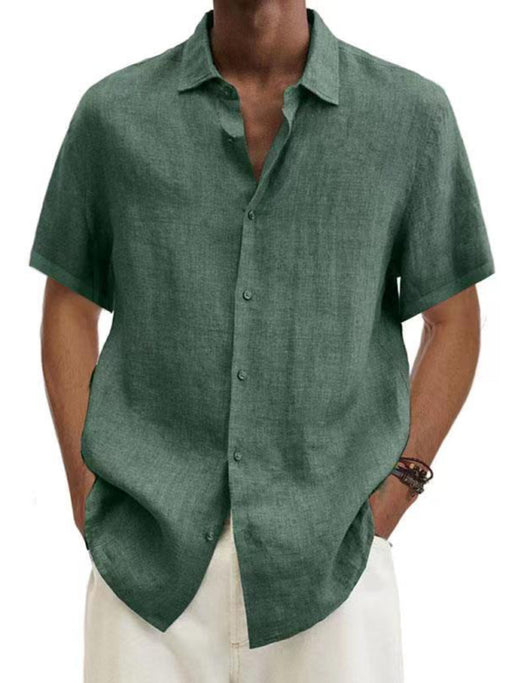 Stylish Men's Short Sleeve Woven Shirt for Casual Occasions