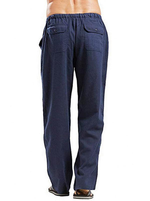 Men's Summer Casual Lightweight Linen Drawstring Pants