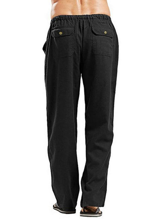 Men's Summer Casual Lightweight Linen Drawstring Pants