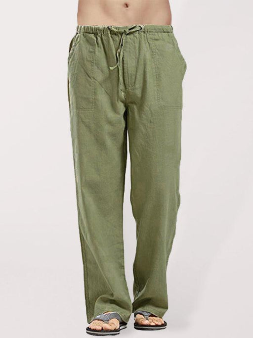 Men's Summer Casual Lightweight Linen Drawstring Pants