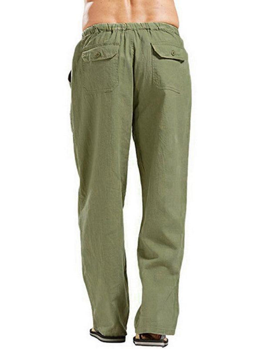 Men's Summer Casual Lightweight Linen Drawstring Pants