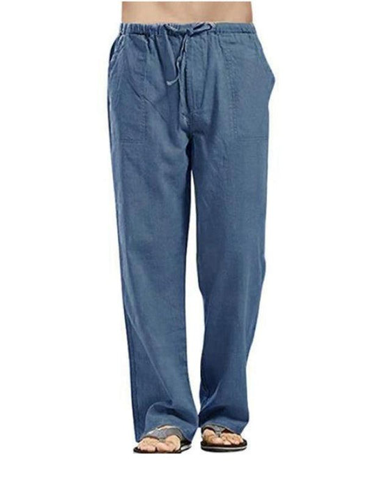 Men's Summer Casual Lightweight Linen Drawstring Pants