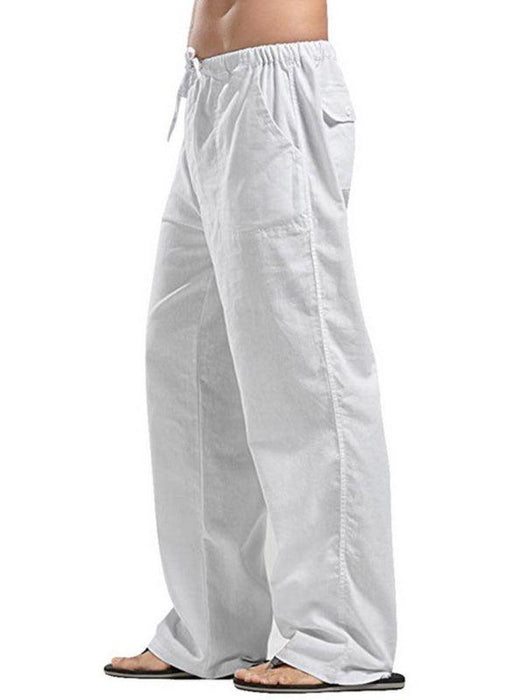 Men's Summer Casual Lightweight Linen Drawstring Pants