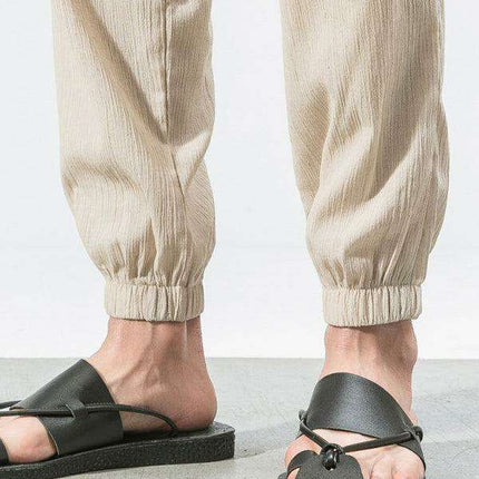 Lightweight Casual Linen Trousers for Men - Comfortable Relaxed Fit Pants