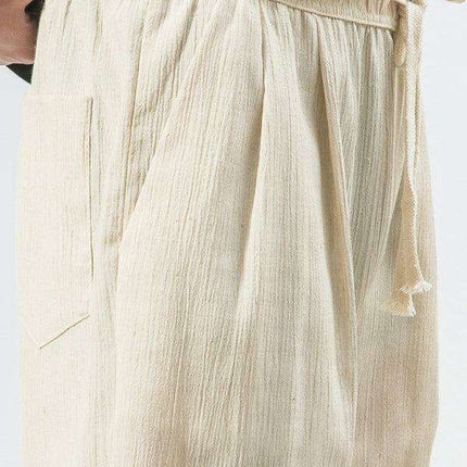 Lightweight Casual Linen Trousers for Men - Comfortable Relaxed Fit Pants