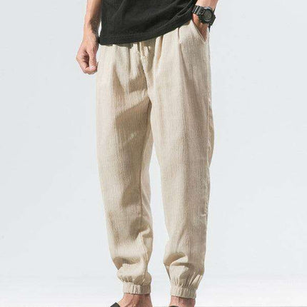 Lightweight Casual Linen Trousers for Men - Comfortable Relaxed Fit Pants