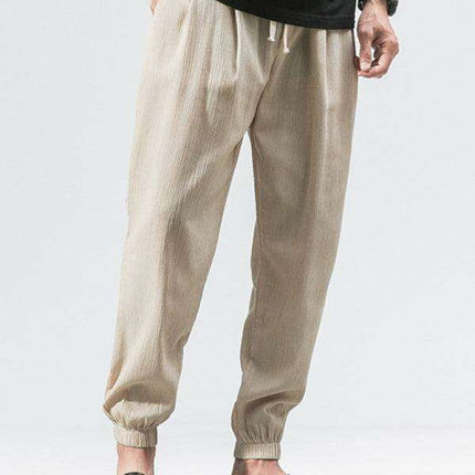 Lightweight Casual Linen Trousers for Men - Comfortable Relaxed Fit Pants