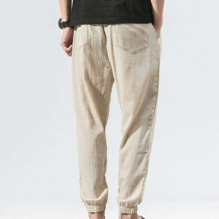 Lightweight Casual Linen Trousers for Men - Comfortable Relaxed Fit Pants