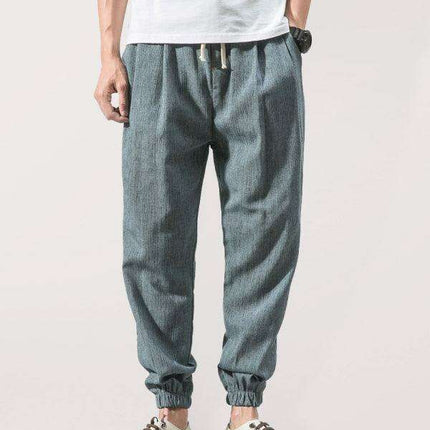 Lightweight Casual Linen Trousers for Men - Comfortable Relaxed Fit Pants